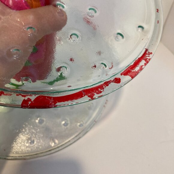 Vintage Holiday 3 Tier Serving Stray Grandma Christmas Tree Ceramic Glass Unique - Picture 5 of 16